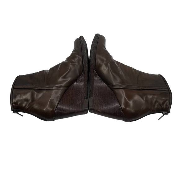 Stuart Weitzman Brown Wedge Heeled Booties Size 5 1/2 Women's - Picture 5 of 9